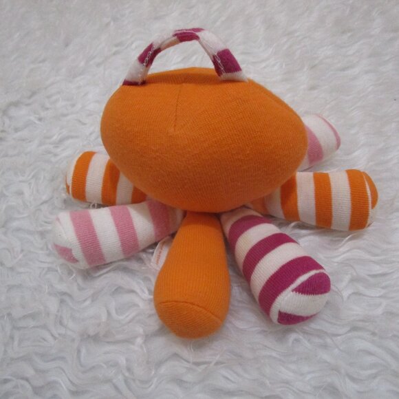 UNDER THE NILE Scraptopus Octopus Organic Cotton Baby Toy Safe Pink white orange - Picture 3 of 7